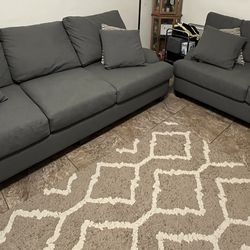 Gray Custom Couch And Loveseat