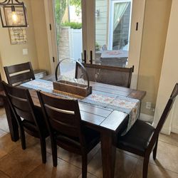 Kitchen Table, 4 Chairs And Bench