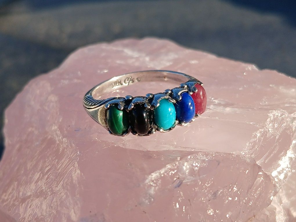 925 5 Stone Carolyn Pollack Vintage Ring 