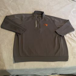 Oregon State Beavers Jacket Men 4XLT Gray Antigua Quarter Zip NCAA Sportswear