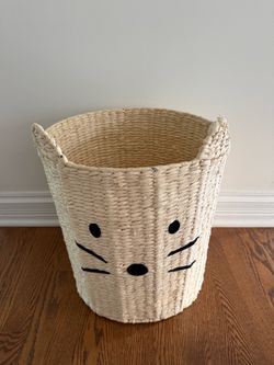 Cat Theme Woven Storage Basket