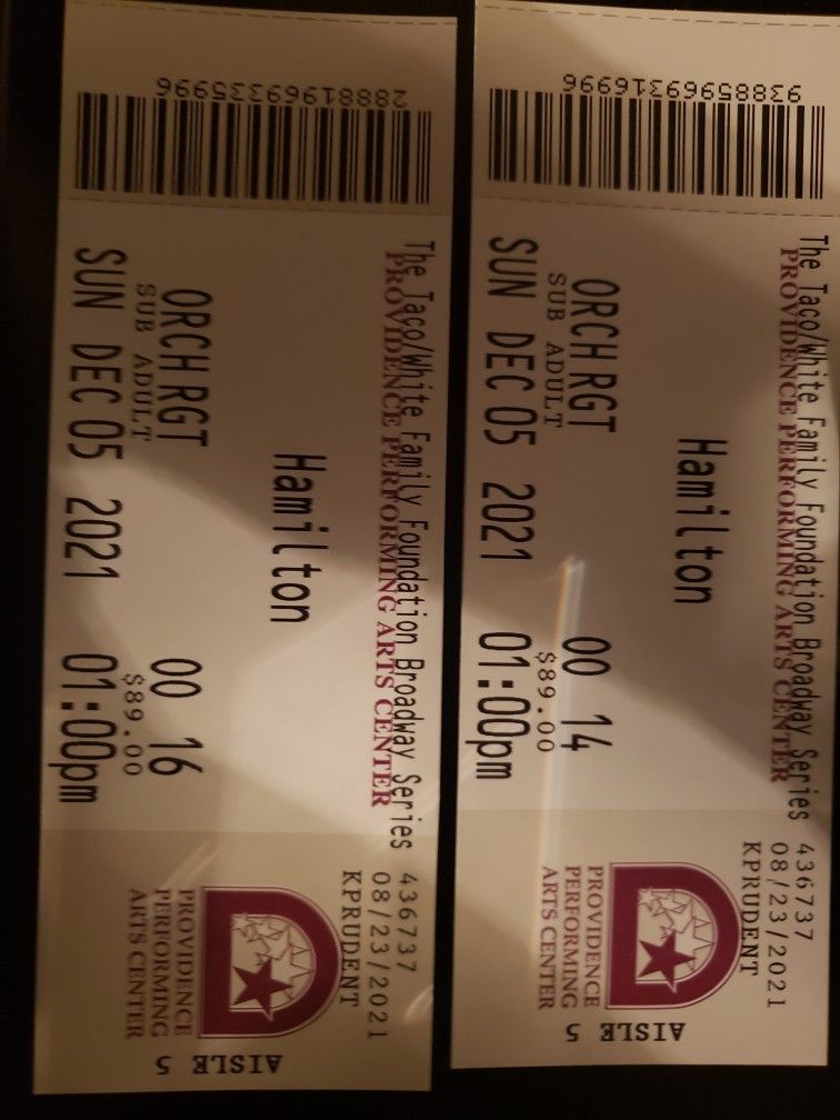 Tickets To Hamilton At Ppac