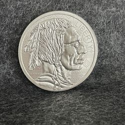 1 oz .999 Fine Silver Round - Buffalo/Indian Head - Pendleton Style