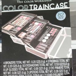 The COLOR WORKSHOP MAKE UP  TRAIN  CASE BLACK