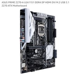 ASUS PRIME Z270-A LGA1151 DDR4 DP HDMI DVI M.2 USB 3.1 Z270 ATX Motherboard 