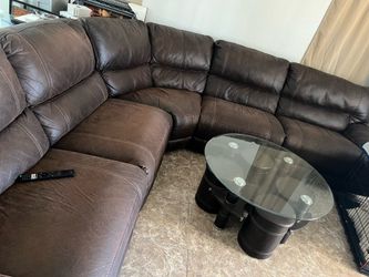 Dark Brown Leather Sofa