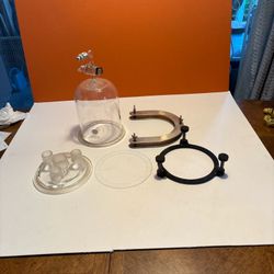 Lab glass - w L Pyrex Reactor Stockcock Drain, Glass lid, Teflon seal, 2 clamps