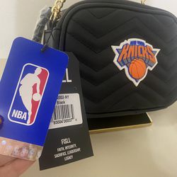 KNICKS black Quilted Handbag/crossbody Bag/purse Basketball