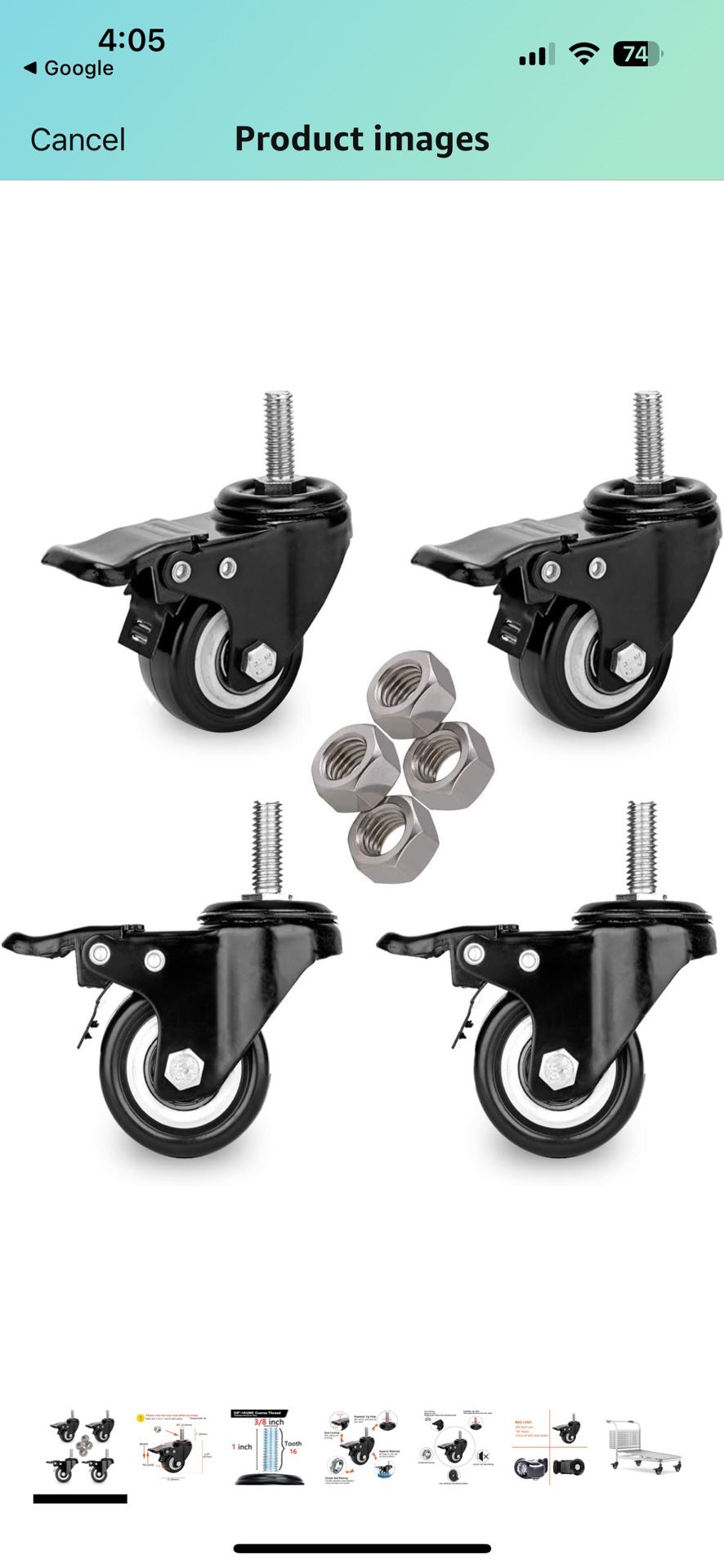 2” Stem Caster Wheels Set Of 4