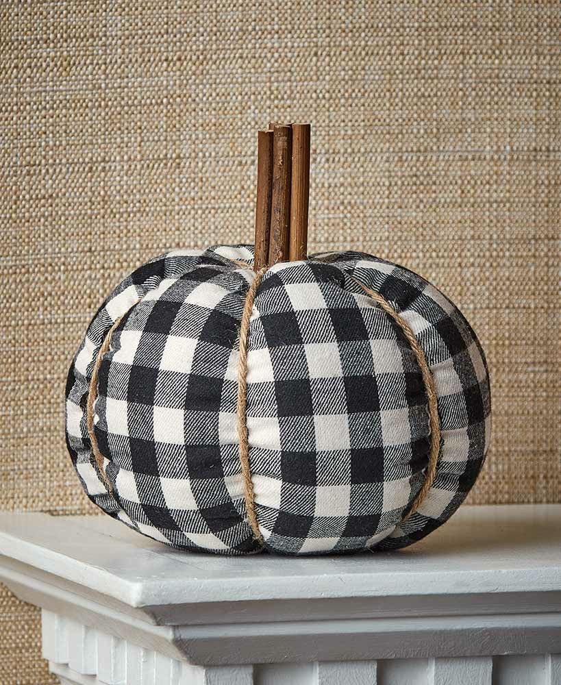 Set of 2 buffalo plaid pumpkin