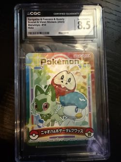 2023 Pokemon JP Sprigatito & Fuecoco & Quaxly 10 Holo Sticker CGC 8.5