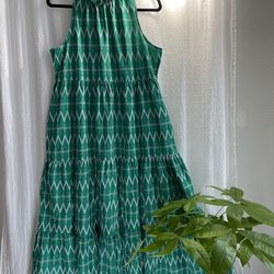 Dress Green With White Embroidery (OBO) 