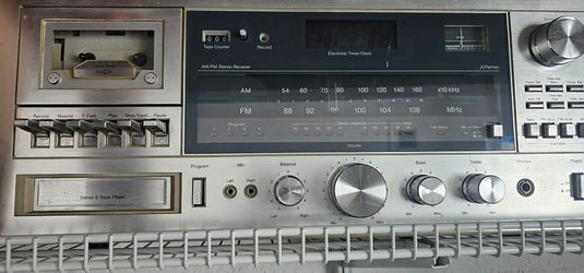 Sintoamplificador Vintage JCPenney (Cassette + 8-Track + Radio AM/FM)
