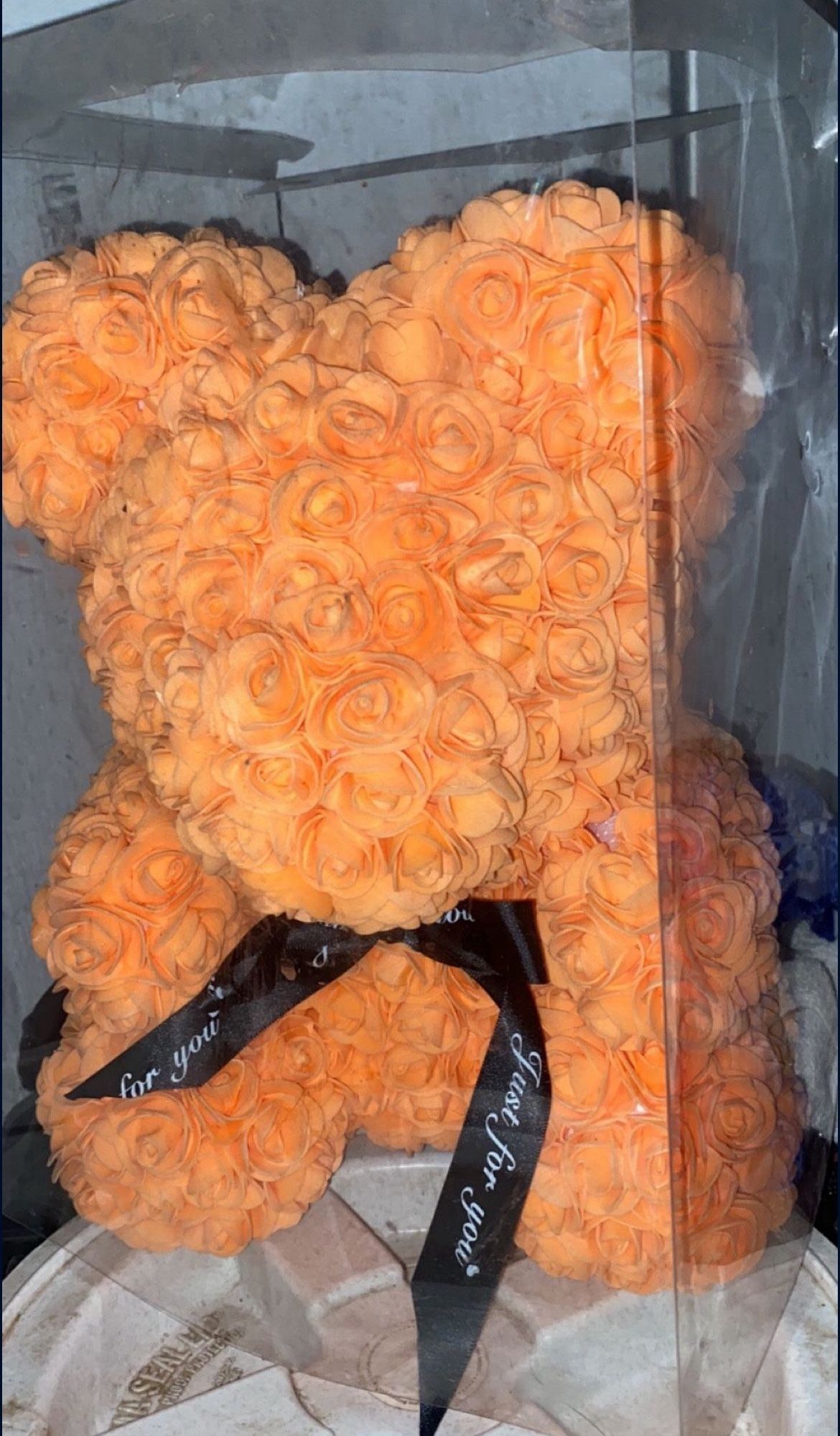 Orange Rose Bear