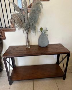 Wood stain topside entry table