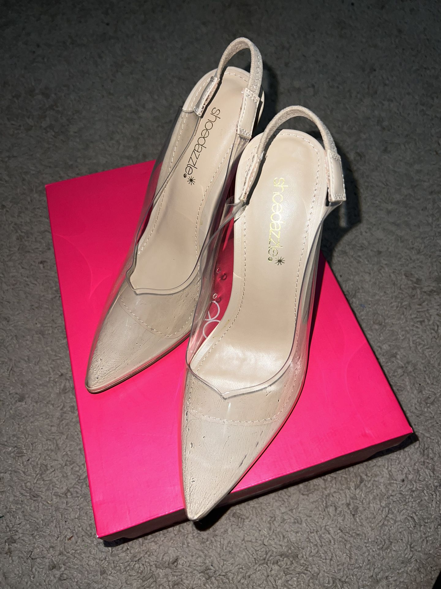 Iridescent/ Clear heels 