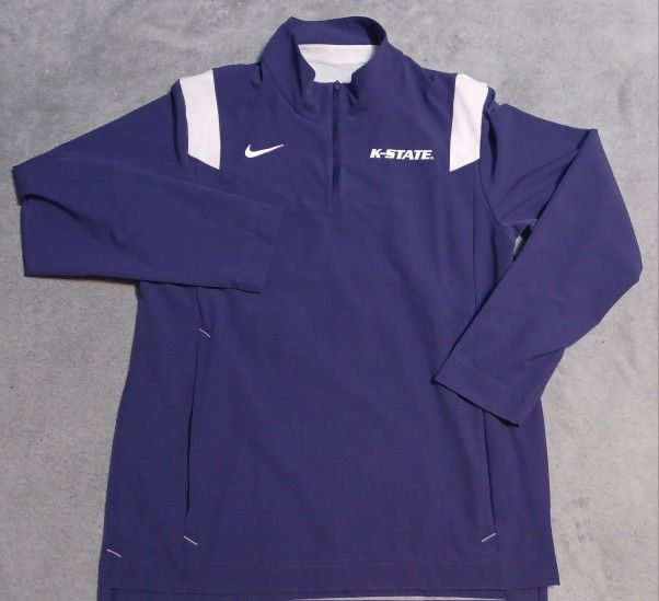 Men's Size Medium Kansas State Pullover Nike Coat Jacket Purple Football Basket