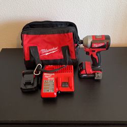 Milwaukee M12 Brushless 1/4 Hex Impact With Charger And Two Batteries