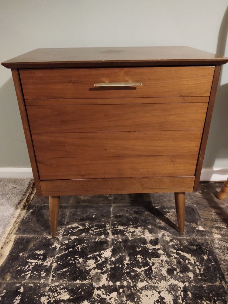 Mid century record cabinet table mcm