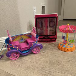 Barbie Closet, Swing Set and Carriage 