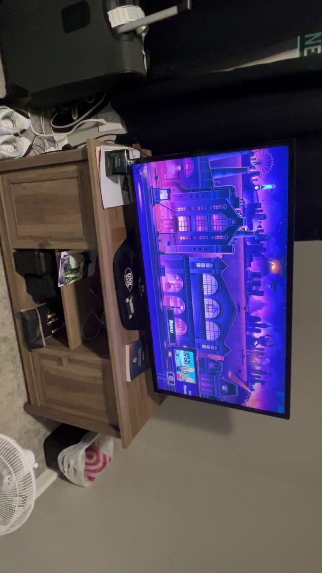 42” LG TV With Roku Hook Up And TV Stand