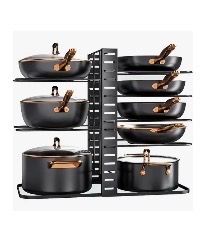 $5-8-Tier Adjustable Pan and Pot Organizer Rack