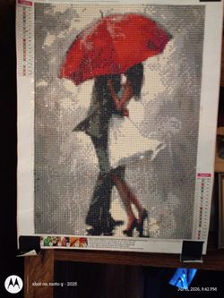 Couple Sharing an Umbrella Diamond Painting