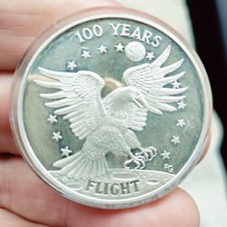 100 Years of Flight Silver Medallion • 40.6g • Below Melt