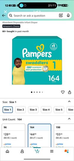 Box Of Pamper, Diaper Size One