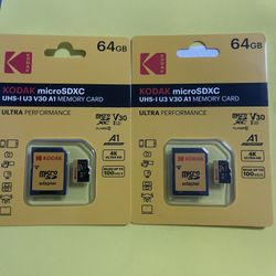 2 64GB Kodak micro SD Cards 