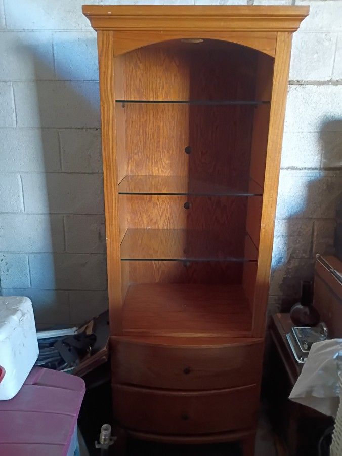 2 Wood Cabinets
