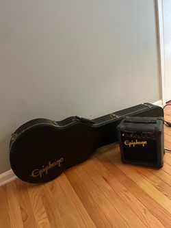 Epiphone Guitar, Case, and Amp