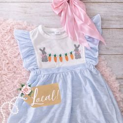NEW Boutique Pleated & Embroidered Easter Dress w/ Matching Bow