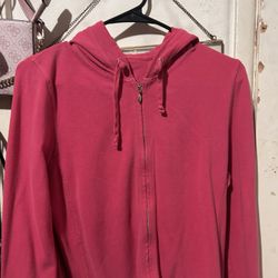 Hot pink zip up hoodie