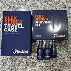 Freebird Flex Series Shaving Kit & Travel Case & Shave Gel & Shave Lotion & Shave Oil Brand New Sealed 