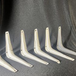 Shelf Brackets White 6” Inch x 5" Inch Metal
