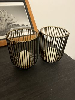 Bronze Color Metal Candle Holders Votive Bars Modern 