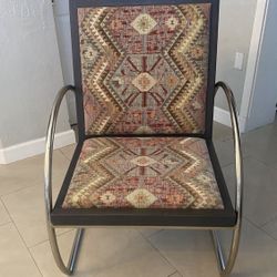 Large Metal & Fabric Accent Arm Chair