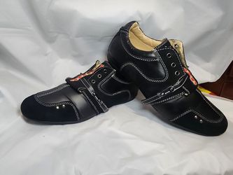 PRADA mens Saffiano Leather Suede Black Shoes Size 42 - US 9