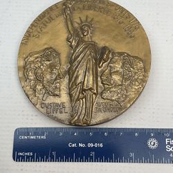 FRANCE USA INDEPENDENCE 1776 INDEPENDENCE STATUE LIBERTY BRONZE COIN 
