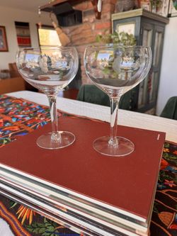Princess House Heritage Burgundy Balloon Wine Goblets