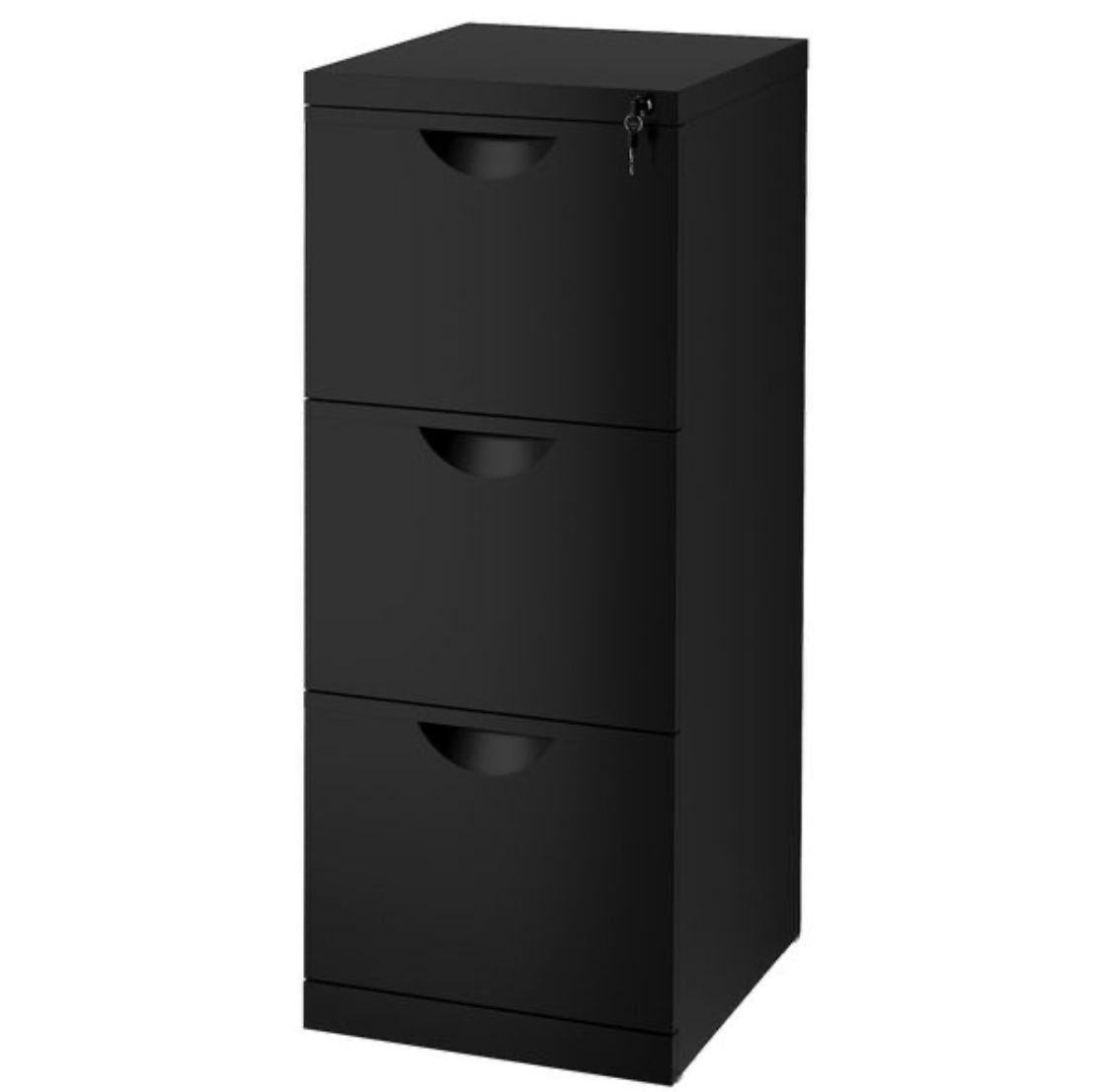Ikea black metal file cabinet (Key lock style) Almost Brand new condition W 16” D 20” H 41”