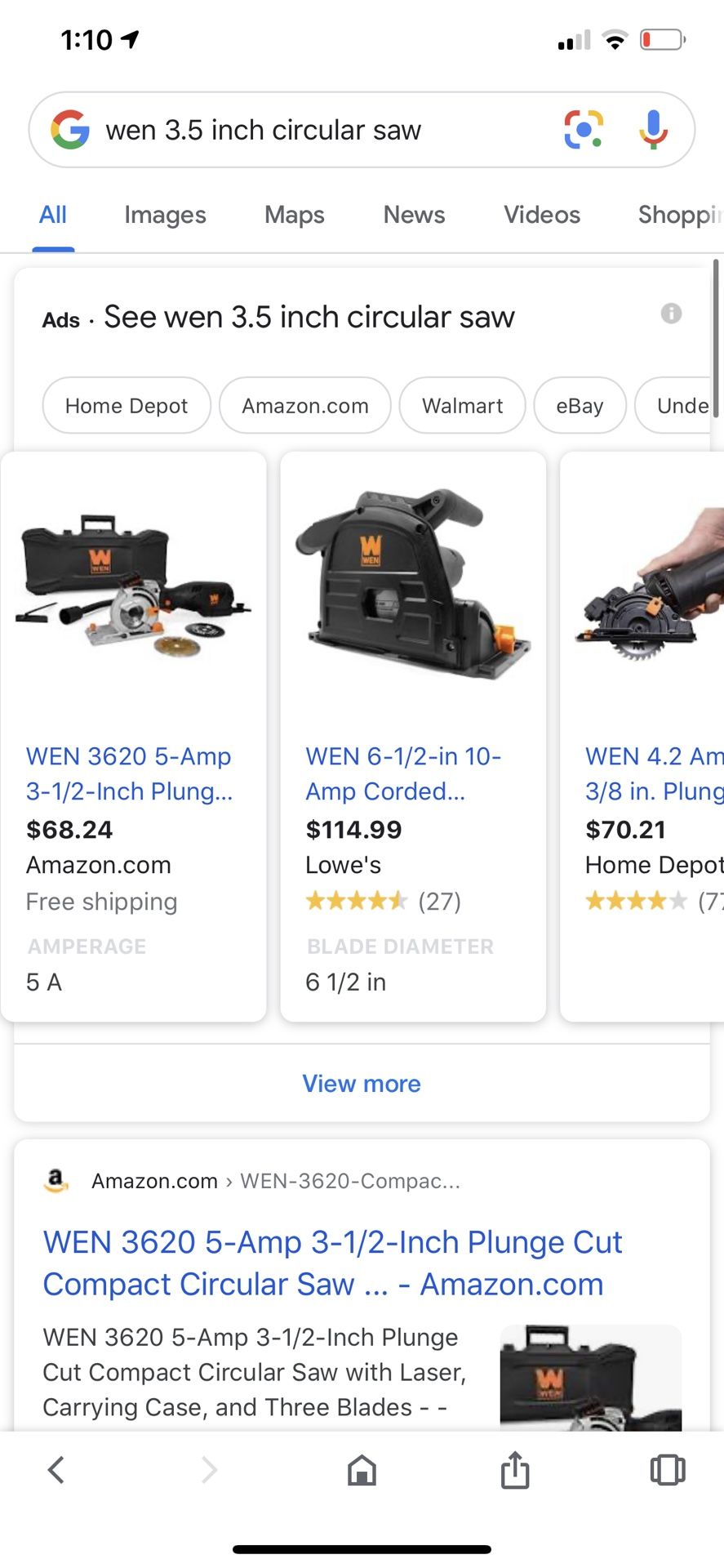 Wen 3 1/2 Inch Circular Saw