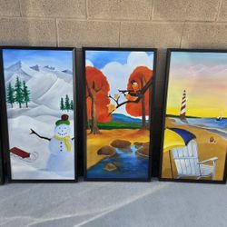 Fall, Winter, Spring, Summer Ready Framed Artwork