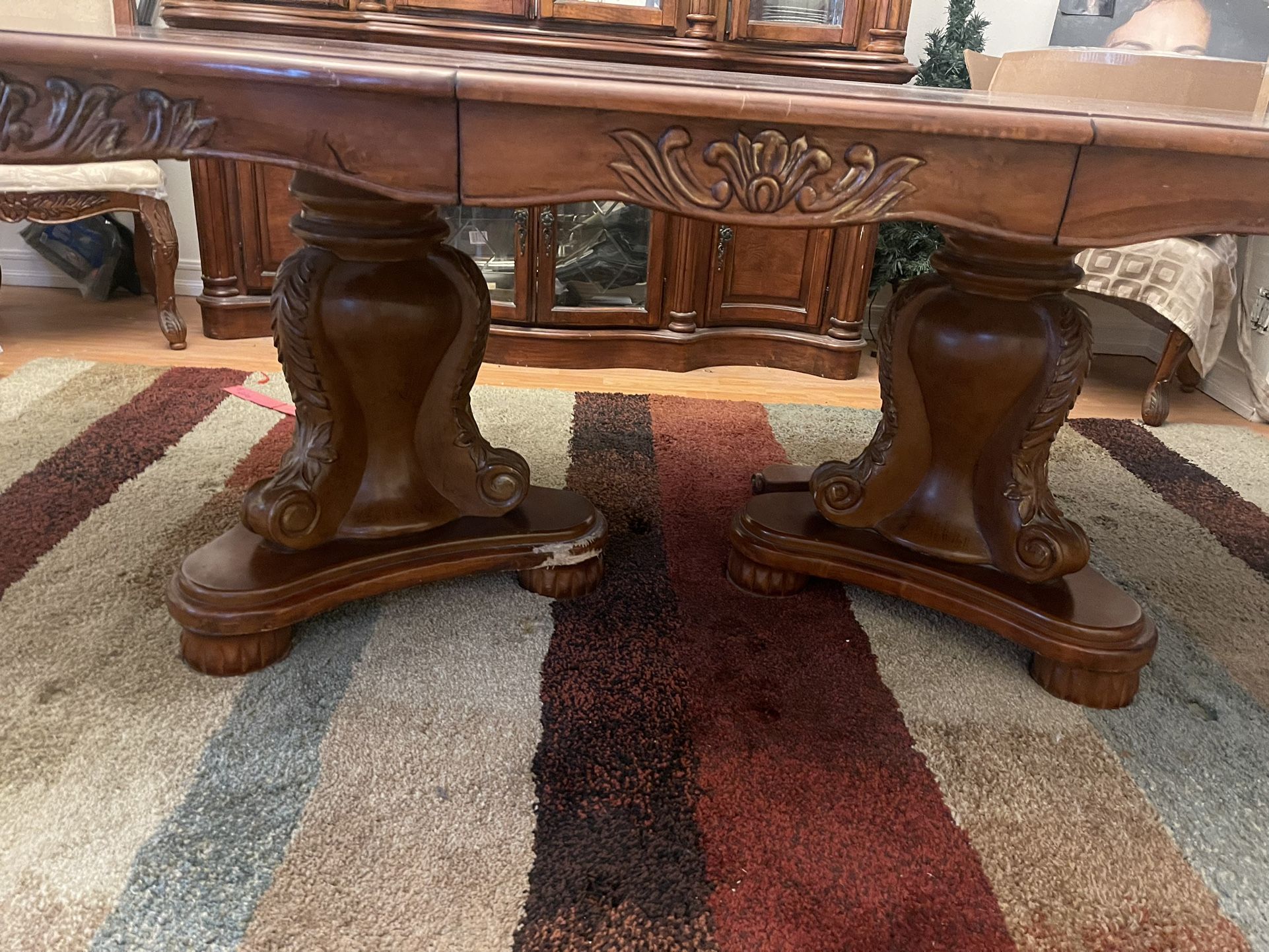 Complete Dinging Set China With Table Two Army Chairs