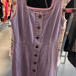 Urban Outfitters Purple button down cotton dress size 0