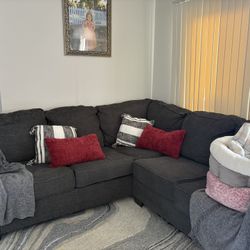 Grey sectional couch 