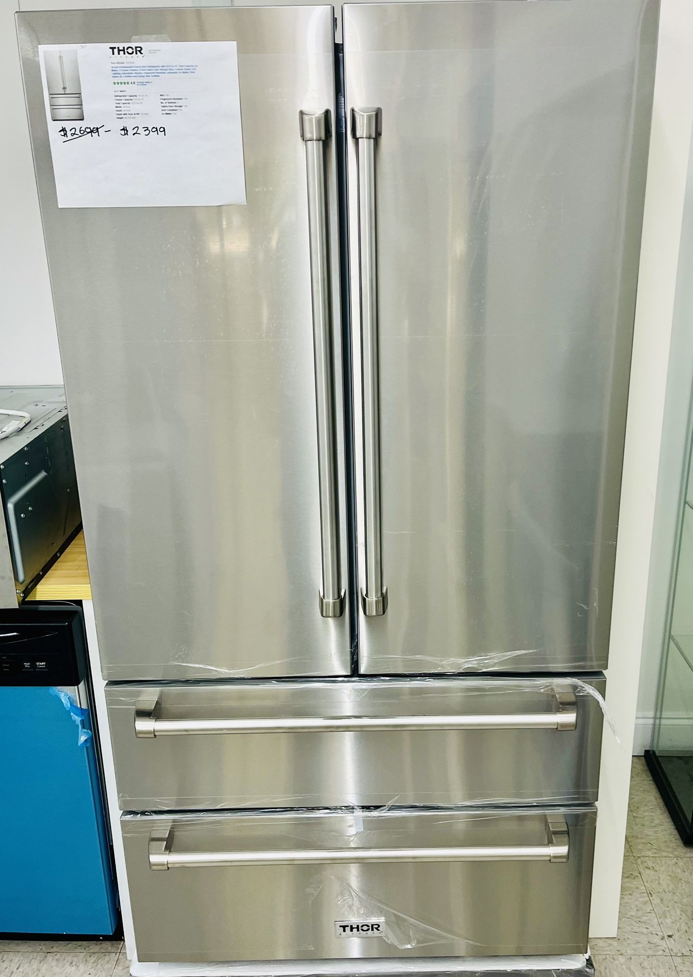 🔥🔥36” Thor French Door Refrigerador