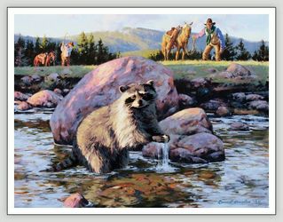 Ball washer western golfing painting printing