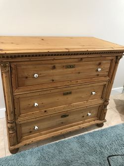 Antique Pine Wood Bedroom Set
